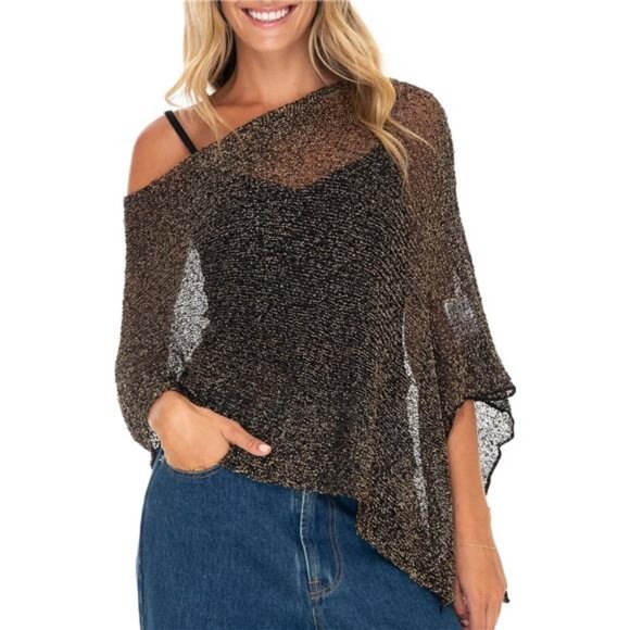Back From Bali Womens Sheer Poncho Shrug Bolero, Lightweight
